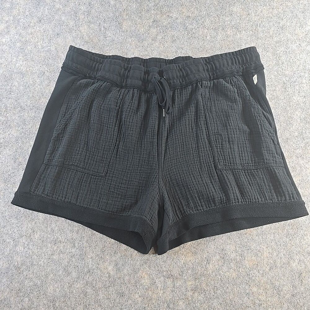Magellan Outdoors Women's Mixed Fabric Knit Shorts Plus Sz XXL Black Gauze Fish